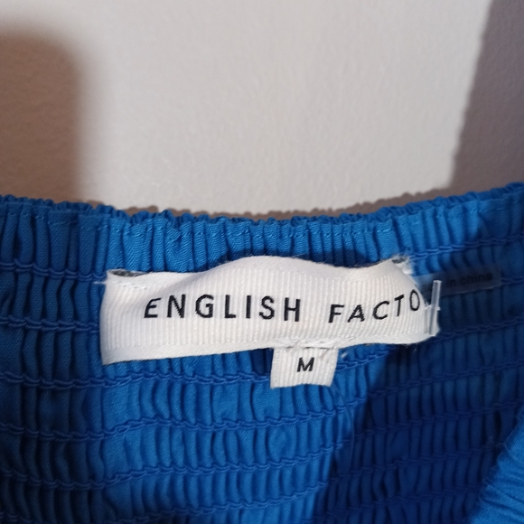 English Factory Colorblock Smocked Tiered Mini Dress Size M New - Picture 4 of 7